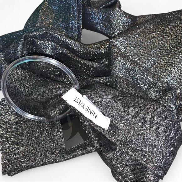 Nine West Sparkly Black and Silver Scarf - Picture 1 of 7